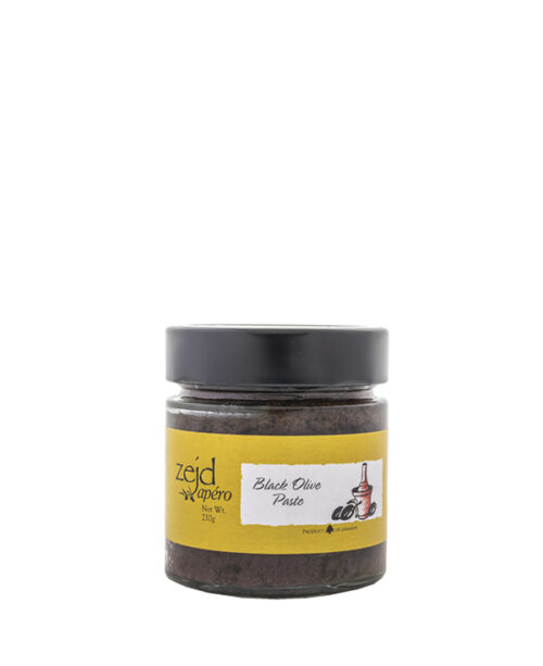 Black Olive Paste savory paste made from fully naturally brined black olives rich strong finish smooth well-balanced texture.
