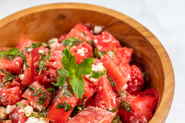 Watermelon Salad with feta and mint
