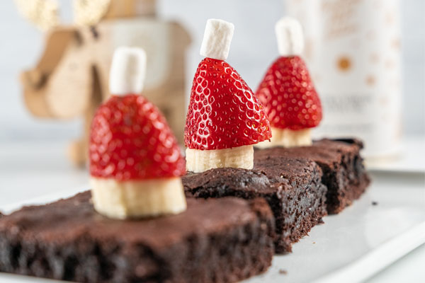 Santa Hat Brownies