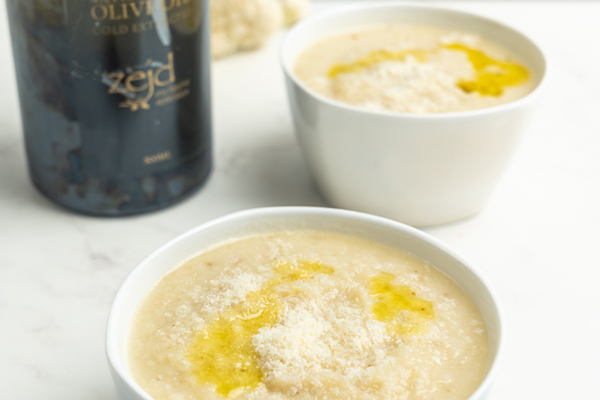 Roasted cauliflower and potato soup