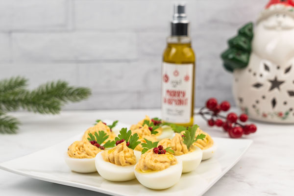 Truffle-Infused Christmas Deviled Eggs