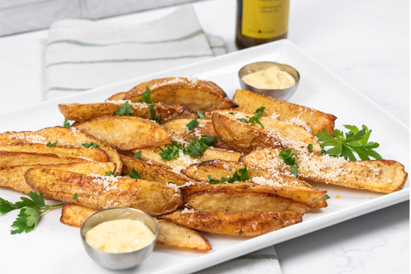 Ultra-Crispy Baked Potato Wedges with Extra Virgin Olive Oil