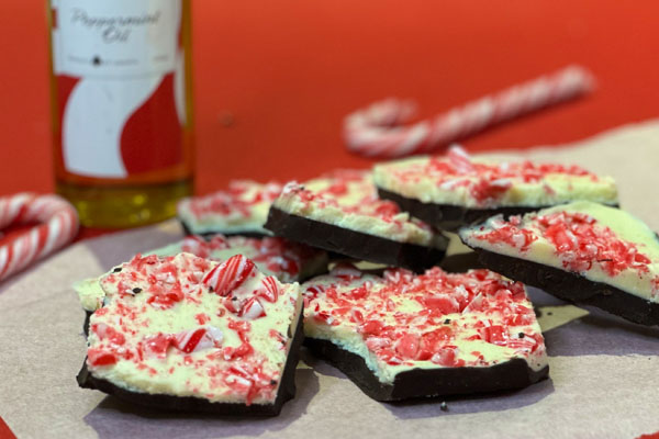 Peppermint Chocolate Bark Recipe with Zejd Limited Edition Peppermint Olive Oil